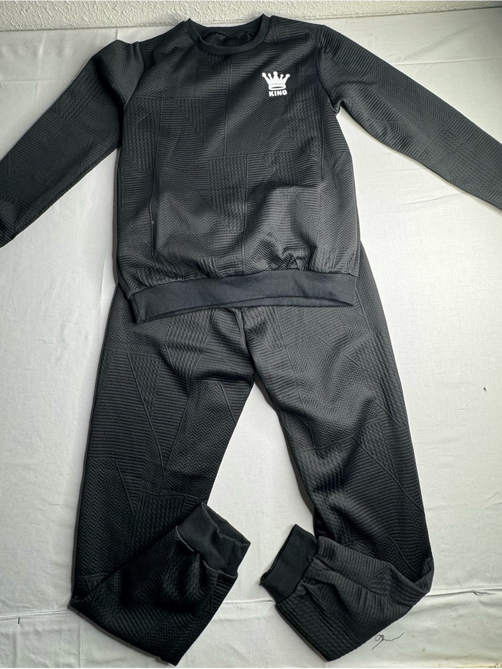 Kids' Black Matching Sweatshirt &  Set - King Logo